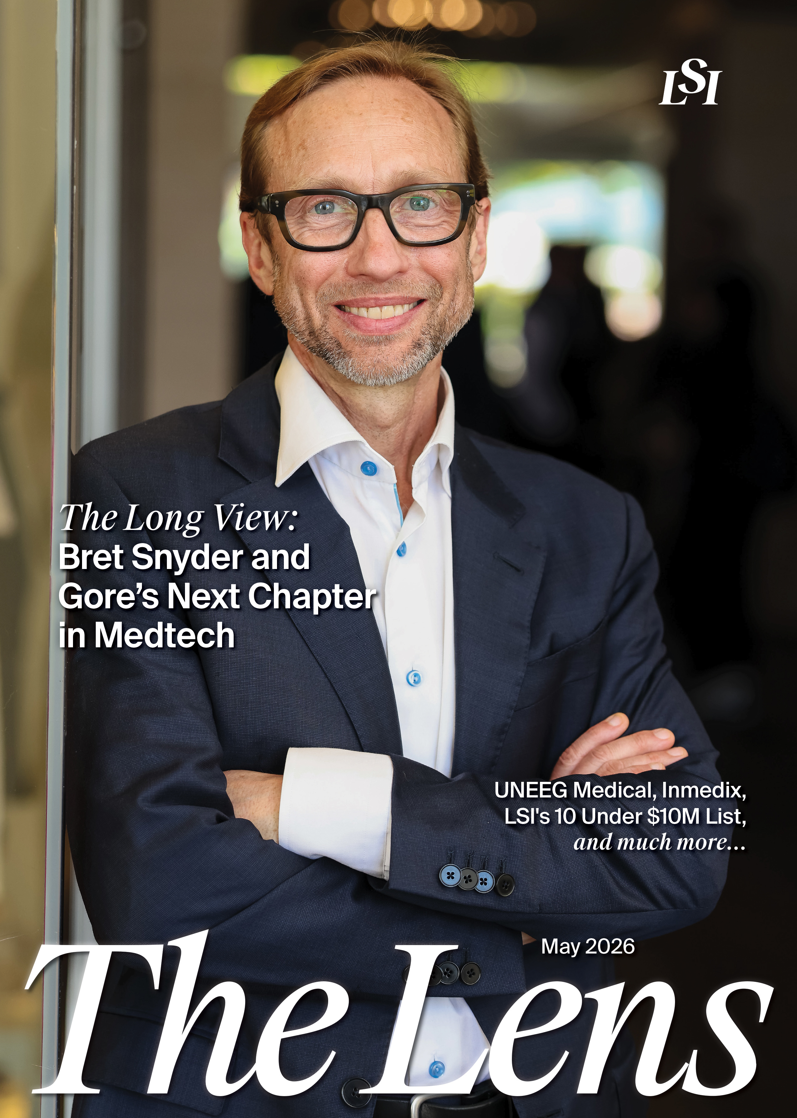 May 2026 cover of The Lens, LSI's medtech magazine.