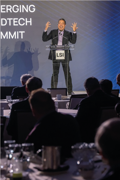 Atul Butte on stage at LSI USA 2023.