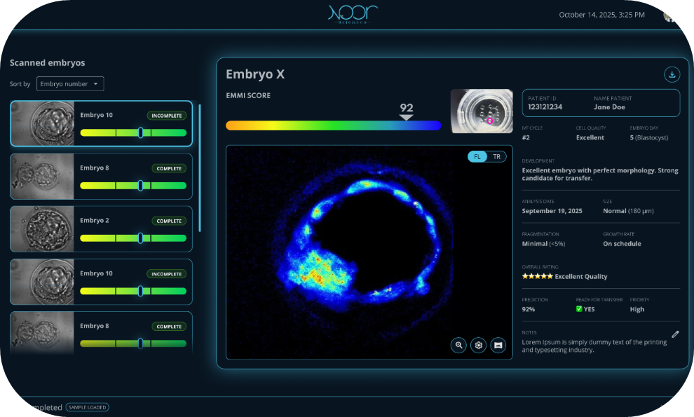 Noor Sciences’ AI-based automated ranking of embryos by viability
