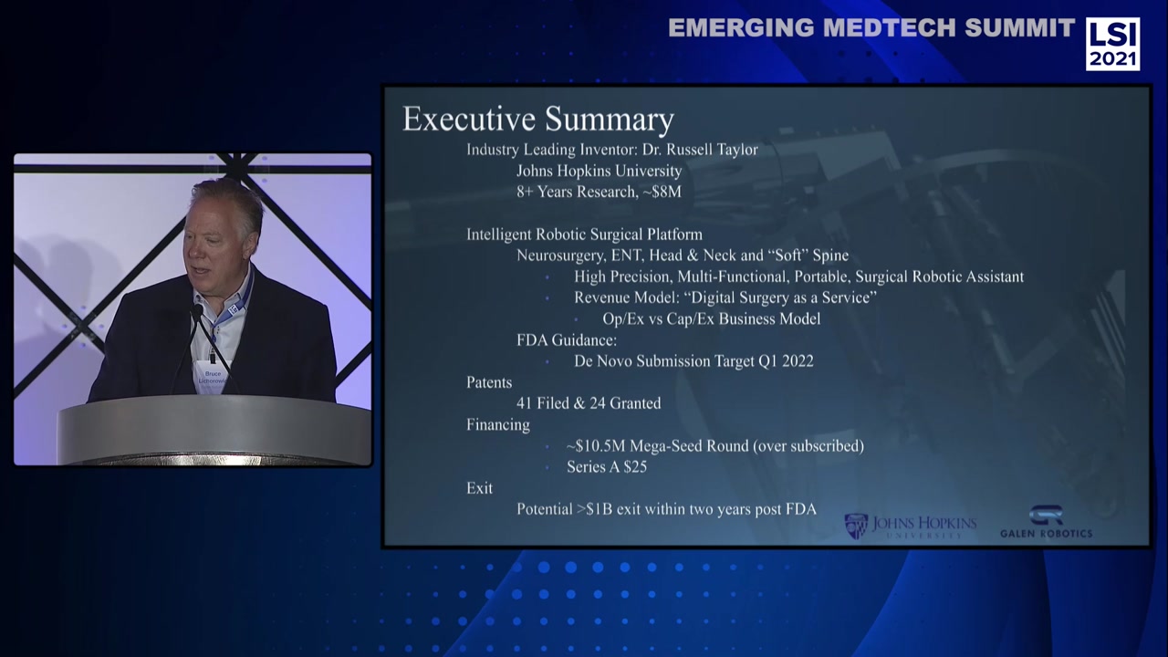 Emerging Medtech Summit 2021 - Galen Robotics