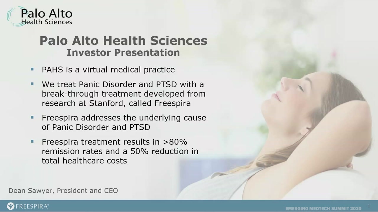 Emerging Medtech Summit 2020 - Palo Alto Health Sciences